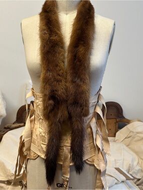 Antique Mink Fur Stole Scarf